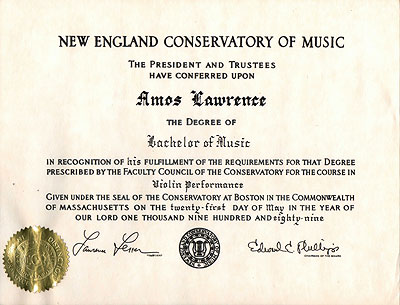 New England Conservatory of Music Bachelor Degree