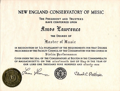 New England Conservatory of Music Master Degree